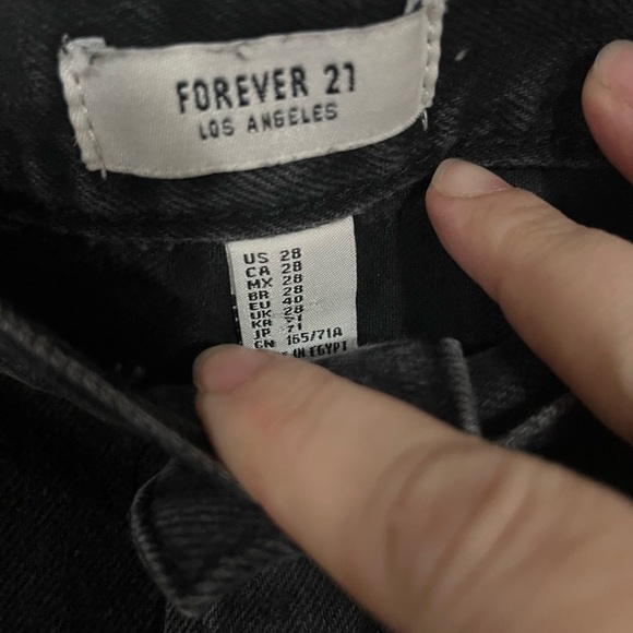 Forever 21 Black Button Fly High Rise Jeans Size 28 - Picture 4 of 6